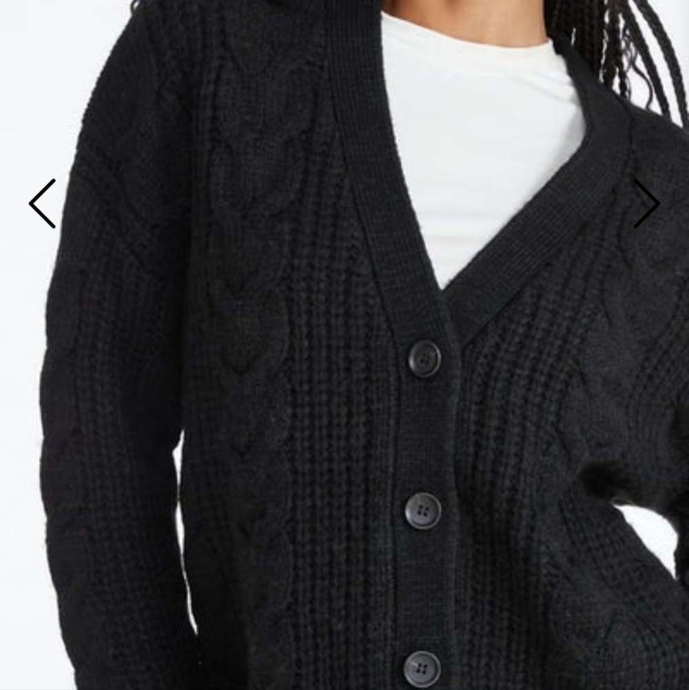 Shoe Dazzle Women's Black Boyfriend Cardigan Sweater